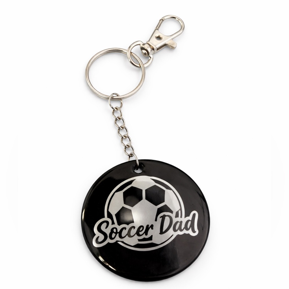 Soccer Dad Black Keychain